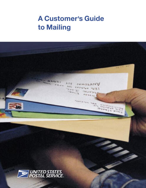 Cover of 'A Customer's Guide to Mailing' brochure, part of an information architecture project to simplify complex mail services.